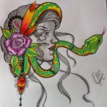 snakewoman tattoo design